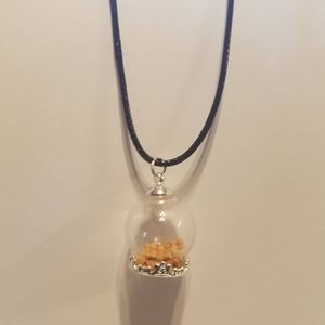 Mustard seed charm necklace
